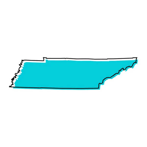 田纳西地图形状 美国统一的州 平面概念图标符号矢量插图 — 图库矢量图片