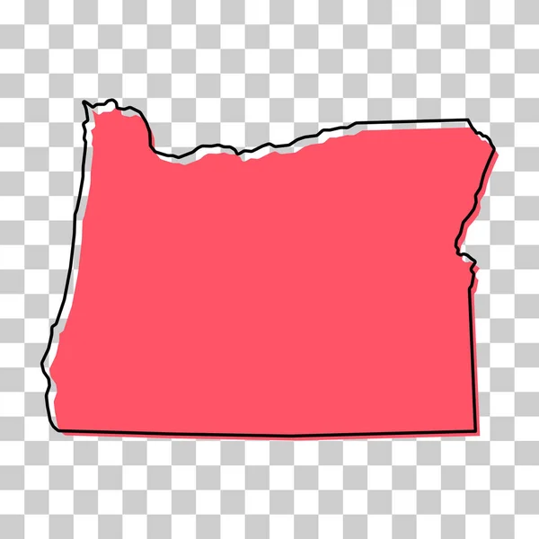 Forma Della Mappa Dell Oregon Stati Uniti America Concetto Piatto — Vettoriale Stock
