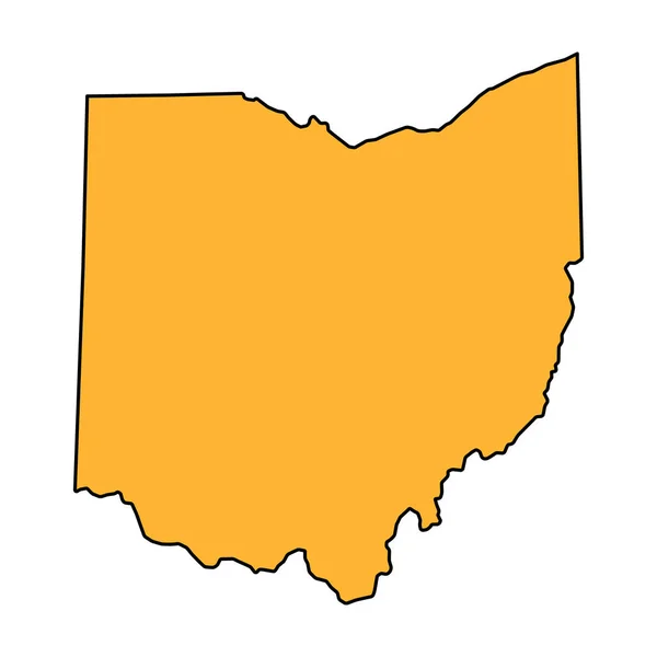 Ohio Haritası Şekli Amerika Birleşik Devletleri Düz Konsept Simge Vektör — Stok Vektör
