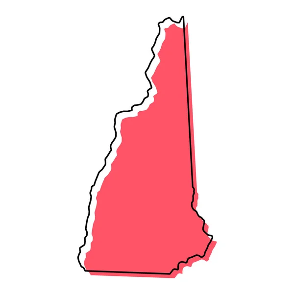 New Hampshire Map United States America Flat Concept Icon Symbol — 스톡 벡터