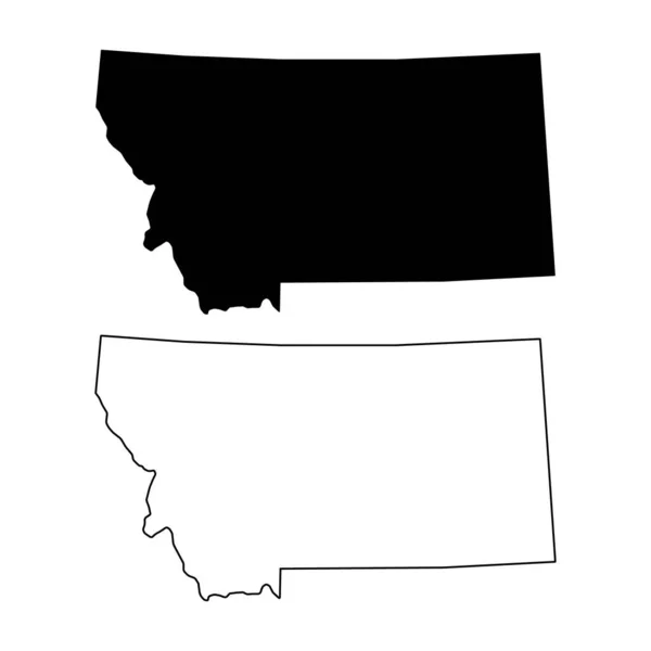 Set Montana Map United States America Flat Concept Icon Symbol — Stock vektor