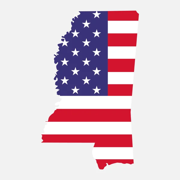 Mississippi Map Shape United States America Flat Concept Icon Symbol — Vector de stock
