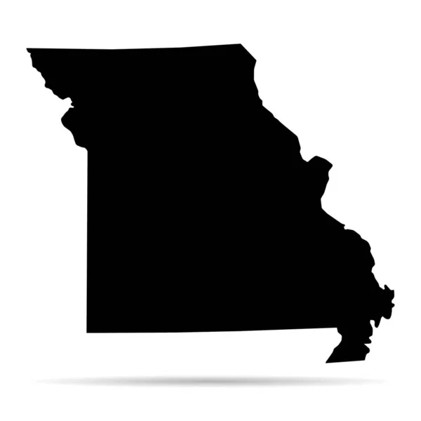Forma Della Mappa Del Missouri Stati Uniti America Concetto Piatto — Vettoriale Stock