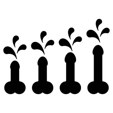 Set of Man anatomy organ, penis pictogram icon, masculine genital web graphic vector illustration .