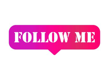 Grafik konsept sembolü, konuşma düğmesi web etiketi, vektör illüstrasyonunu takip et .