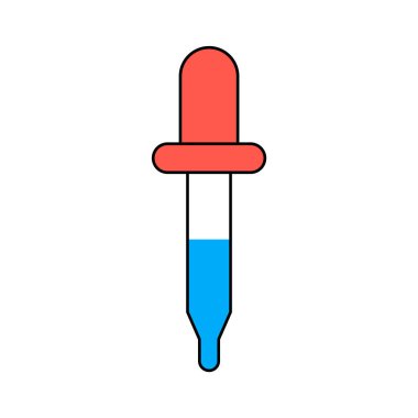 Damlatan sıvı simgesi, ilaç sağlığı aracı web sembolü, test sıvısı tasarım vektörü illüstrasyonu .