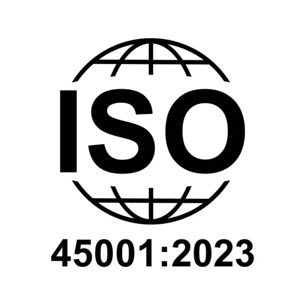 Iso 45001 2023 Icon Occupational Health Safety Standard Quality Symbol — 스톡 벡터