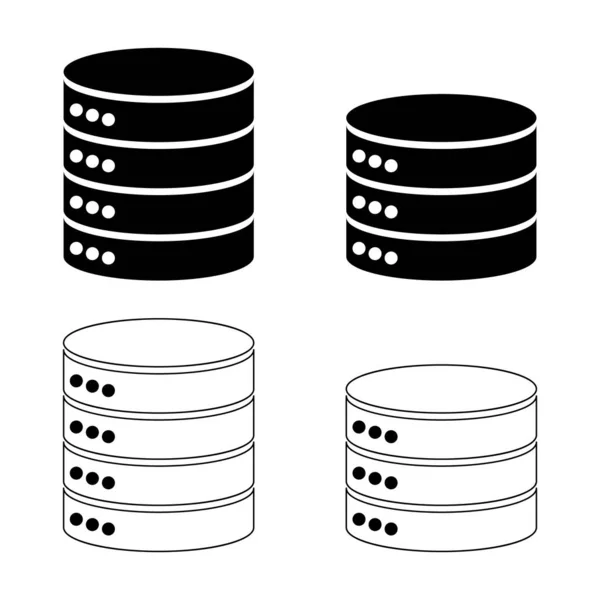 Set Database Storage Icon Internet Network Server Cloud Data Symbol — Stock Vector