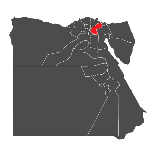 Egypte Hoge Gedetailleerde Kaart Sharqia Geografie Grafisch Land Afrika Grens — Stockvector