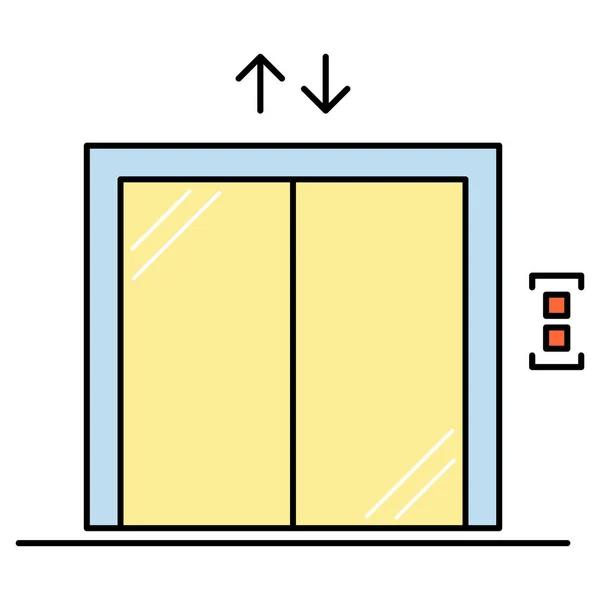 Ikona Výtahu Grafický Design Vstupní Znak Vektorová Ilustrace Stavebních Dveří — Stockový vektor