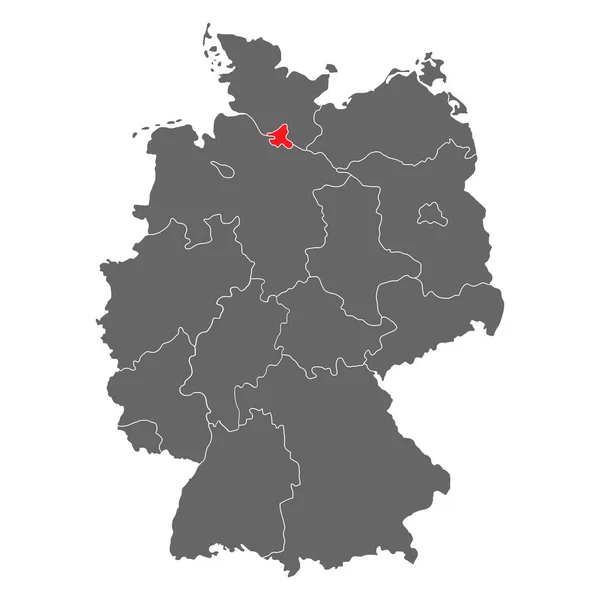 Niemcy Mapa Ikona Hamburg Geografia Puste Pojęcie Izolowane Graficzny Wektor — Wektor stockowy