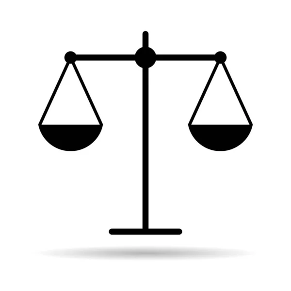 Měřítko Stejné Stínové Ikony Právnická Značka Zločinu Ochrana Rovnováhy Izolované — Stockový vektor