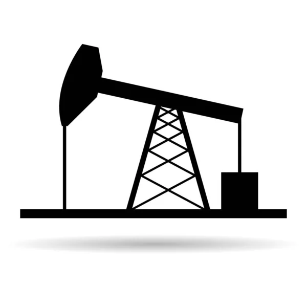 Petrol Platformu Düz Gölge Ikonu Yakıt Platformu Endüstri Kulesi Gaz — Stok Vektör