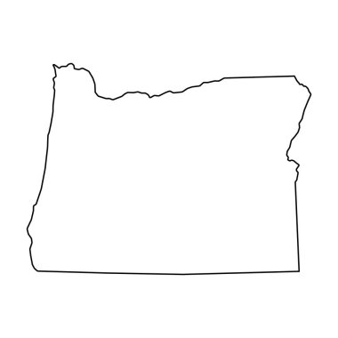 Oregon haritası şekli, Amerika Birleşik Devletleri. Düz konsept simge vektör çizimi .