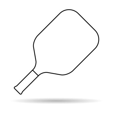 Pickleball racket sport, indoor paddle shadow icon, web flat symbol vector illustration . clipart
