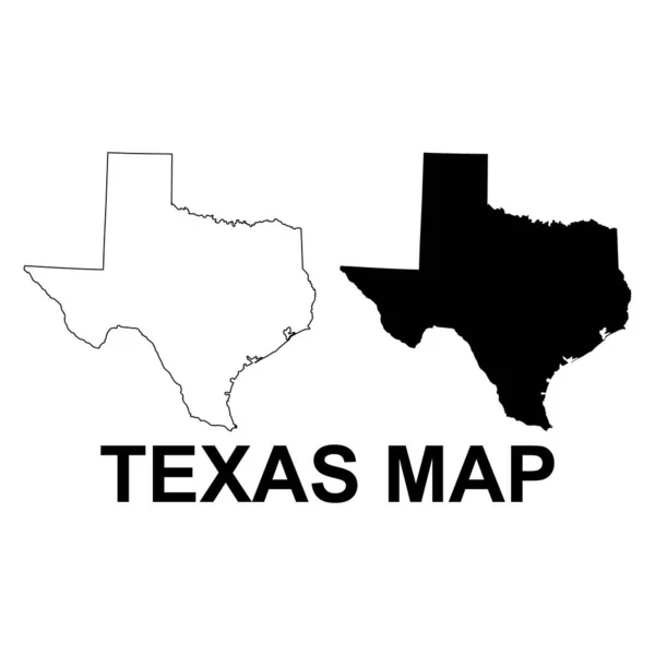 Zestaw Teksańskich Map Stany Zjednoczone Ameryki Płaska Ilustracja Wektora Koncepcji — Wektor stockowy