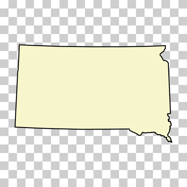 Dakota Del Sur Forma Mapa Estados Unidos América Icono Concepto — Vector de stock