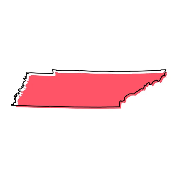 テネシー州地図の形 アメリカ合衆国 フラットコンセプトアイコンシンボルベクトルイラスト — ストックベクタ