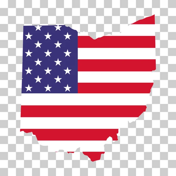 オハイオ州の地図の形 アメリカ合衆国 フラットコンセプトアイコンシンボルベクトルイラスト — ストックベクタ