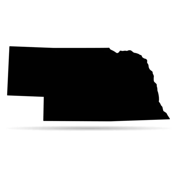 Nebraska Map Shape United States America Flat Concept Icon Symbol — Vettoriale Stock