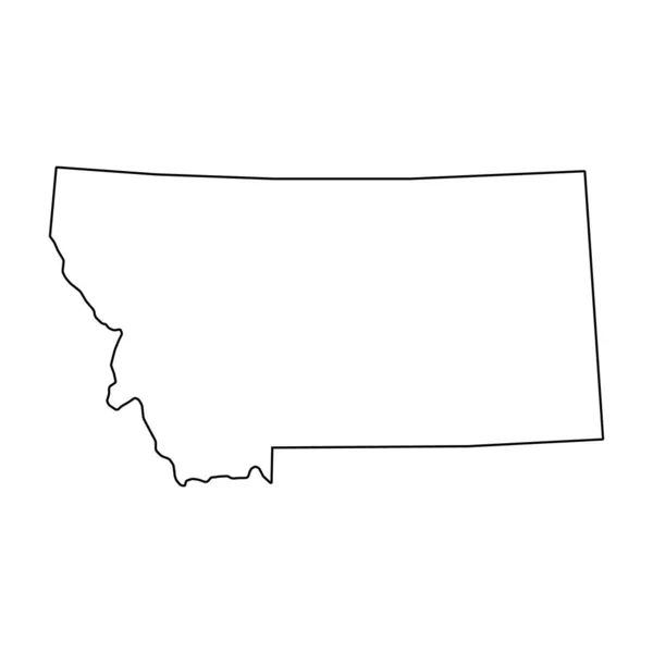 蒙大拿州的地图形状 美国的联合州 平面概念图标符号矢量插图 — 图库矢量图片