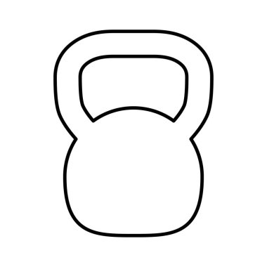 Kettlebell simgesi, fitness spor sembolü, demir ekipman vektör çizimi, ağır antrenman web işareti .