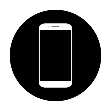 Cep telefonu sembolü, akıllı telefon simgesi düğmesi, sohbet web iletişim vektörü illüstrasyonu .