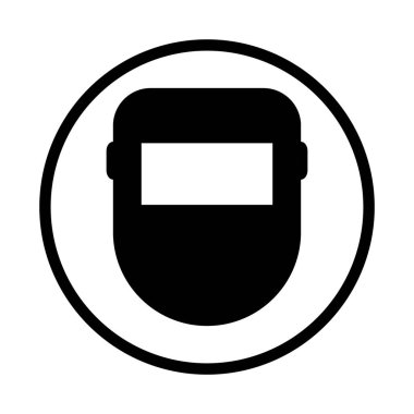 Kaynak teknolojisi simgesi, metal araç gereç sembolü, güvenli kaynak vektör çizimi .