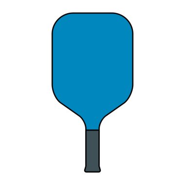 Pickleball raket sporu, kapalı kürek ikonu, web düz sembolü illüstrasyonu .