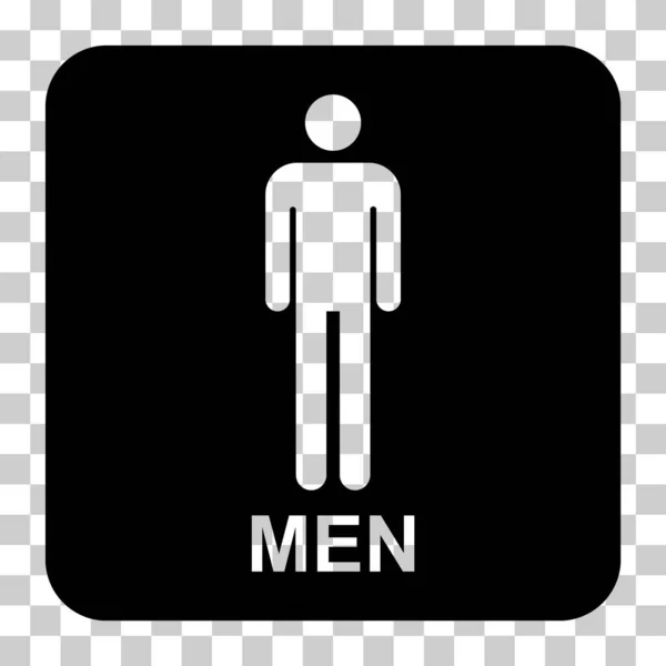 Restroom Male Symbol Men Flat Web Button Toilet Vector Illustration — Vetor de Stock