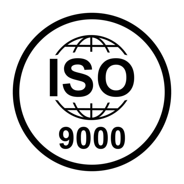 Iso 9000 Ikona Standardowy Symbol Jakości Znak Wektor Przycisk Izolowany — Wektor stockowy