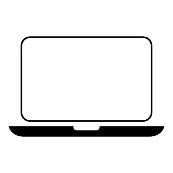 Icono Web Plana Portátil Símbolo Tecnología Computadora Portátil Ilustración Vectores — Archivo Imágenes Vectoriales