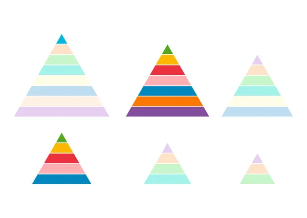 Set Pyramid Infographic Chart Layout Info Modern Koncepció Lépés Bemutató — Stock Vector