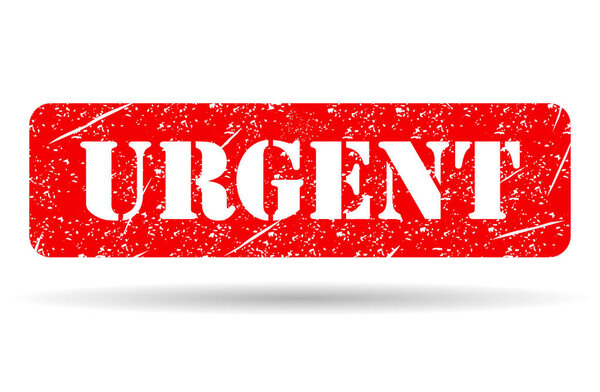 Срочная тень символов штампа, кнопка наклейки, векторная иллюстрация текстового баннера .