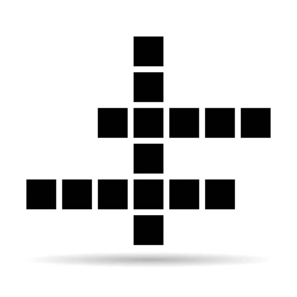 Krzyżówka Pojęcie Cień Ikona Krzyż Słowo Graficzny Symbol Web Płaski — Wektor stockowy