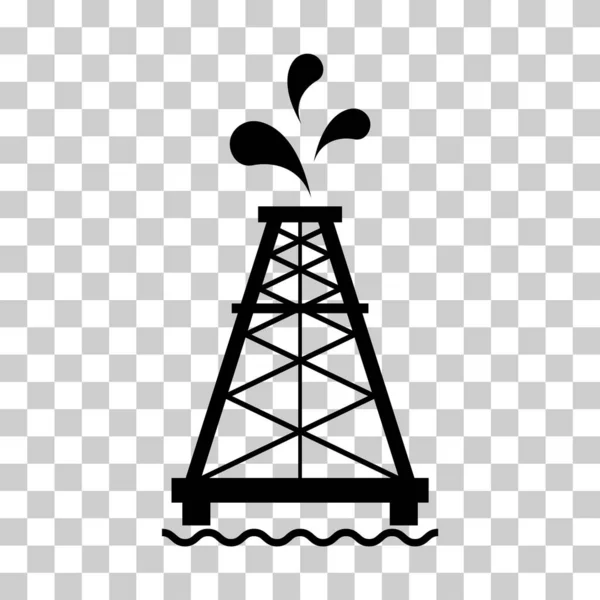 Ölplattform Flache Grafische Ikone Kraftstoffplattform Industrie Turm Gas Zeichen Vektorillustration — Stockvektor