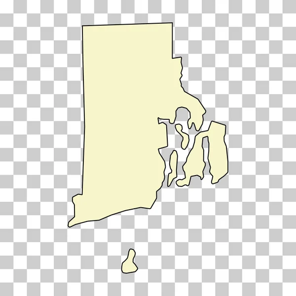 Rhode Island Kaart Vorm Verenigde Staten Van Amerika Vlakke Concept — Stockvector