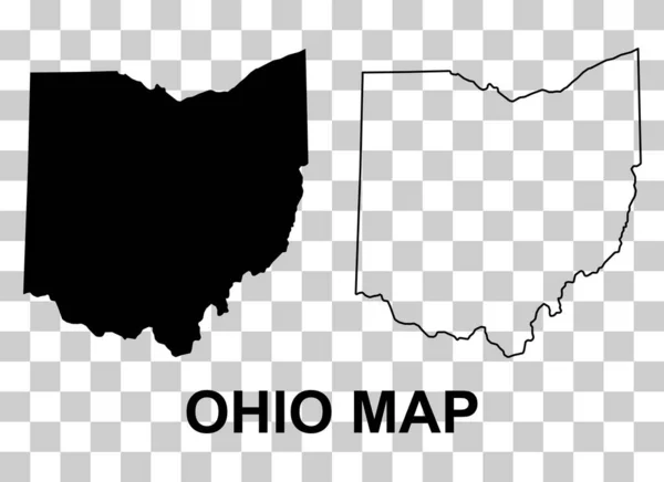 Set Ohio Map United States America Flat Concept Symbol Vector — Vettoriale Stock