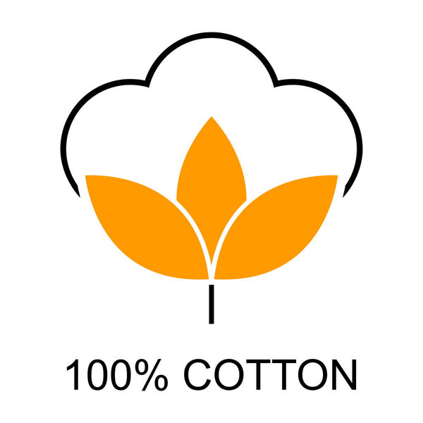 Cotton organic icon, clothing symbol natural symbol, web graphic vector illustration .