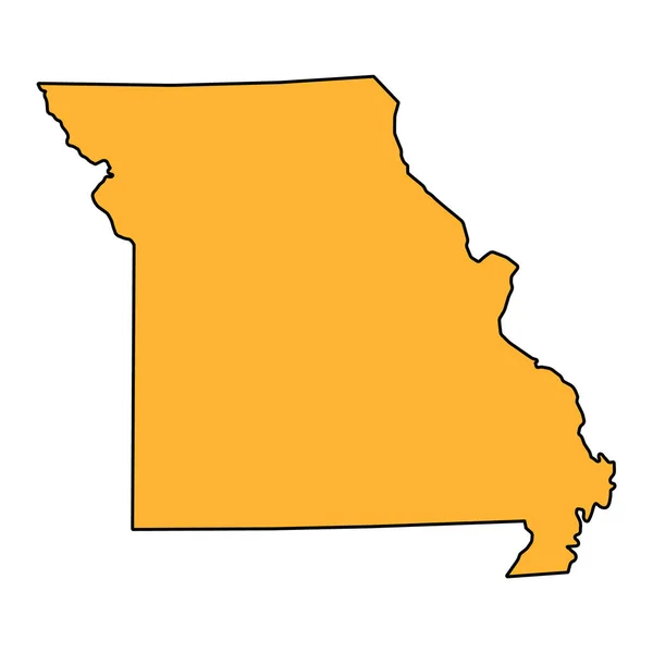 Missouri Map Shape United States America Flat Concept Icon Symbol — Vetor de Stock