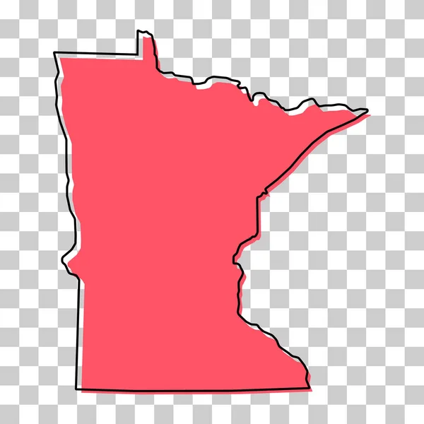 Minnesota Bentuk Peta Amerika Serikat Ilustrasi Vektor Simbol Konsep Datar - Stok Vektor