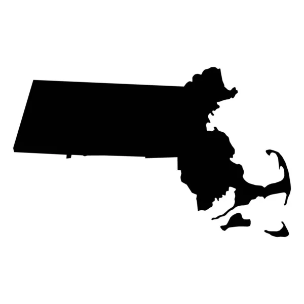 Massachusetts Map Shape United States America Flat Concept Icon Symbol — Stock Vector