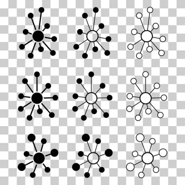 İnbot düz ağ simgesi kümesi, yapısal vektör sembolünü izole edilmiş arkaplan, teknoloji sistemi .
