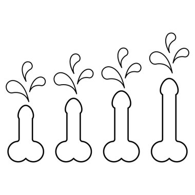 Set of Man anatomy organ, penis pictogram icon, masculine genital web graphic vector illustration . clipart