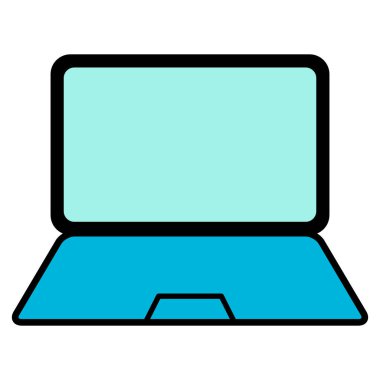 Laptop düz web simgesi, dizüstü bilgisayar teknolojisi sembolü, boş ekran vektör illüstrasyonu .