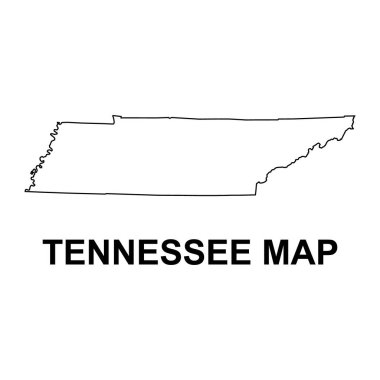 Tennessee harita şekli, Amerika Birleşik Devletleri. Düz konsept simge vektör çizimi .