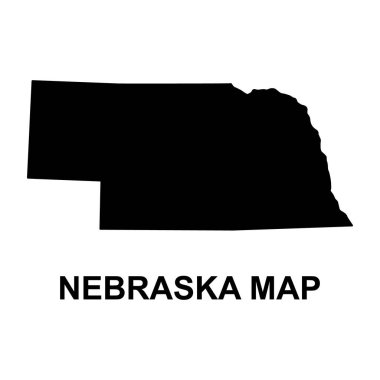 Nebraska map shape, united states of america. Flat concept icon symbol vector illustration .