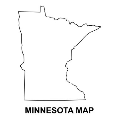 Minnesota map shape, united states of america. Flat concept icon symbol vector illustration .