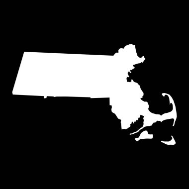 Massachusetts haritası şekli, Amerika Birleşik Devletleri. Düz konsept simge vektör çizimi .