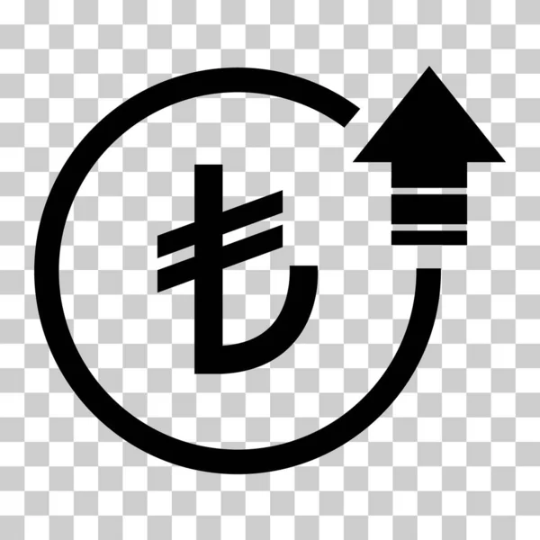 Cost Symbol Turkish Lira Increase Icon Income Vector Symbol Isolated — Stock Vector